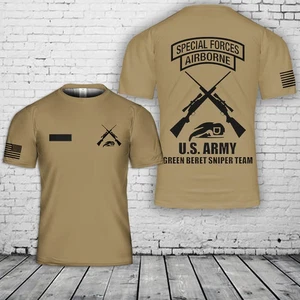 Custom Name US Army Green Beret Sniper Team T-Shirt 3D - Picture 1 of 2