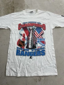 Vintage 1994 Starter New York Rangers NHL Hockey T Shirt Size Med / Large A7224 - Imagen 1 de 12