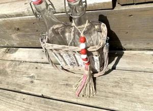 Rot Weiß Holz Perlen Girlande Boho Quaste Quasten Rustikal 12" - Bild 1 von 3