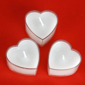 2" White Heart Votive Tealight Candles Wedding Parties Favor Centerpiece Sale - Picture 1 of 9