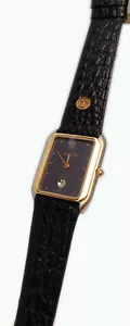 HERRENUHR JULES DELAS VERGOLDET LEDER DATE WATCH MAN GOLD DATE VINTAGE - Bild 1 von 1