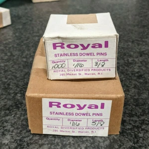 100 Stück - 1/16 Zoll x 1/4 Zoll bis 1 Zoll Royal 18-8 Edelstahl Dübelstifte USA - Bild 1 von 9