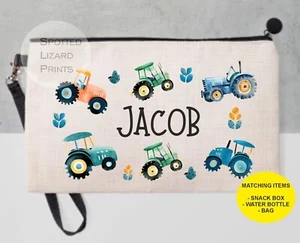 Estuche para lápices personalizado para niñas - Estuche para lápices escolar Estuche para lápices tractores - Imagen 1 de 3
