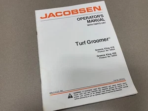 Jacobsen Greens King Turf Groomer 68624 68605 GK 418 422 GreensKing Parts Manual - Picture 1 of 1