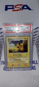 Pokemon TCG Cards STAFF Prerelease Raichu 27/99 Platinum Arceus PSA 9 MINT - Picture 1 of 5