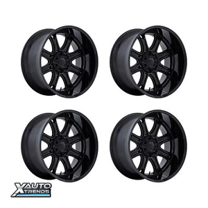 Fuel Off-Road Darkstar Matte Black With Gloss Black Lip 20X10 8X170 -18mm Set 4 - Picture 1 of 1