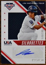 2020 USA Baseball Stars Stripes Silhouettes Signature Jerseys #49 Steven Milam