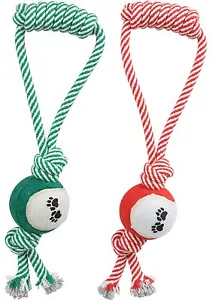 Pull Away' Rope And Tennis Ball Tugging Dog Toy - Picture 1 of 5