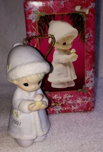 Precious Moments 1991 Special Issue MAY YOUR CHRISTMAS BE MERRY 524174 Ornament - Picture 1 of 2