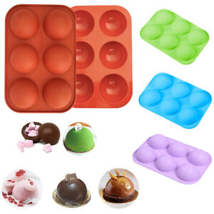 6 Cups Silicone Mold Hot Chocolate Bomb Cake Baking Mould Jelly Dome Mousse Tray