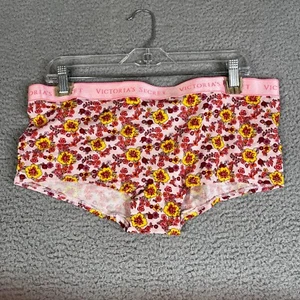 Victoria's Secret Mutandine XXL Rosa Floreale Shortie Ragazzo Mutandine Biancheria Intima - Foto 1 di 14