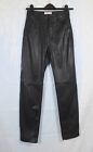 PULL & BEAR black faux leather pleather high-waisted straight-leg jeans, size 6