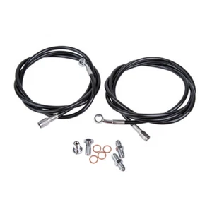 Tusk Rear UTV Steel Braided Brake Line Black For POLARIS RZR XP 4 1000 2014-2021 - Picture 1 of 2