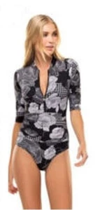 SUNSOAKED Fioritura Bree Half Sleeve One Piece Swimsuit UPF 50+ Size 16 BNWT - Picture 1 of 9