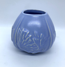 Vintage Nelson McCoy Pottery USA Art Deco Light Blue Butterfly Vase Matte Glaze