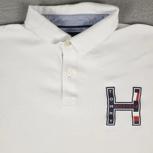Tommy Hilfiger Polo Shirt Mens Size Large White Casual Short Sleeve - Picture 1 of 6