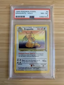 Pokémon Dragonite 4/62 Holo Unlimited PSA 8 (54667543) - Foto 1 di 2