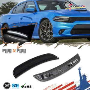 GTINTHEBOX White LED Smoked Rear Bumper Side Marker Lights - 15-23 Dodge Charger - Picture 1 of 9