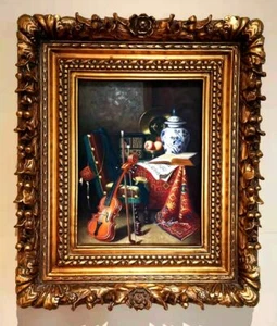 Oil Painting on Canvas Violin and Displays, Medium (26"x 22.5") - Picture 1 of 10