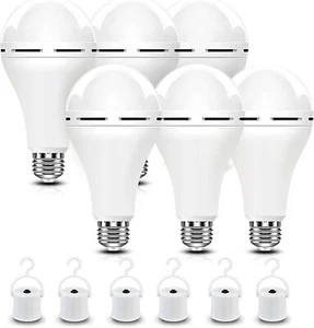 6PCS E27 Rechargeable Emergency Light Bulb Power Outage Battery Operated Bulb - Picture 1 of 27