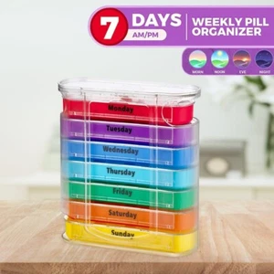 28 Slots 7 Days 4 Time Daily Pill Medicine Drug Holder Box Case Weekly Organizer - Picture 1 of 12