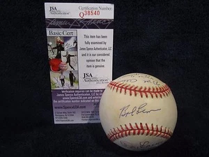 Larsen, Lemon, & Allen Multi Autographed OAL (Brown) Baseball – JSA Cert - Picture 1 of 9