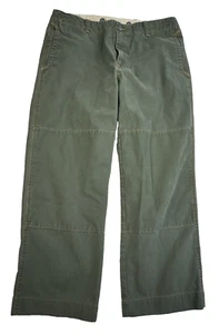 LL Bean Hunting Double Knee Jeans Men's 36X28 Green Denim Straight Vintage - Picture 1 of 11