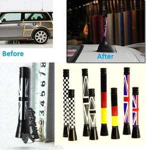 7.7cm Black Union Jack Antenna Car AerialFIT Mini Cooper S JCW R55 R56 R57 R60 - Picture 1 of 4