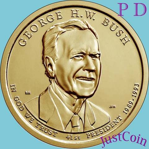 2020 P&D GEORGE H.W. BUSH GOLDEN PRESIDENTIAL DOLLARS SET UNCIRCULATED Cover