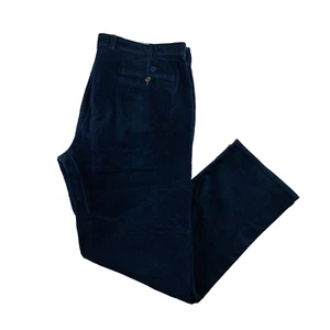 Black Brown 1826 Men's 100% Cotton Flat Front Corduroy Dress Pants Navy• 38x30 - Picture 1 of 9