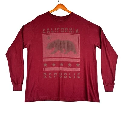 California Republic Cali Bear Graphic Eighty Eight Brand T-Shirt Sedona Red XL - Image 1 of 4
