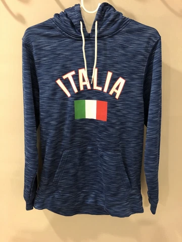 Italia Mitre Brand Blue Hoodie Sweatshirt Size Men's Small Football Soccer Italy Cover