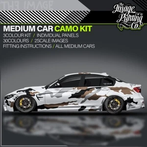 MEDIUM Traditionelles Auto Tarnmuster Kit I Vinyl Aufkleber I Tarnung I Teilverpackung - Bild 1 von 12
