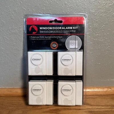 Doberman Security Window Door Alarm Kit Magnetically Triggered Alarm 4 Pk 100 dB - Image 1 of 2