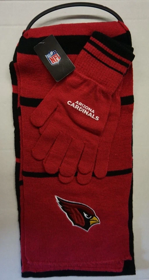 NFL Arizona Cardinals Reebok Little Earth Winter Knit Scarf & Gloves Set NEW! - Image 1 of 1