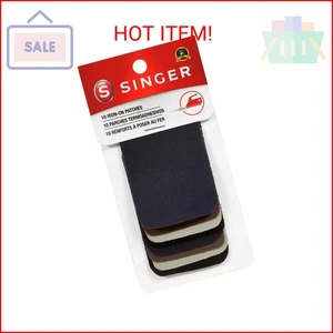 SINGER Bügelbild Köper Patches, 2 Zoll x 3 Zoll (10 Stück, verschiedene dunkle Farben) - Bild 1 von 2