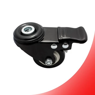 KOSMOSPROFIL Lenkrolle Gummirolle mit Bremse Ø50mm Rückenloch Ø8,2mm für Aluprofil