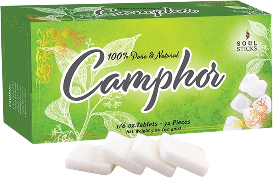 SOUL STICKS Natural Camphor Blocks Pure Camphor Tablets for Aromatherapy & Puja