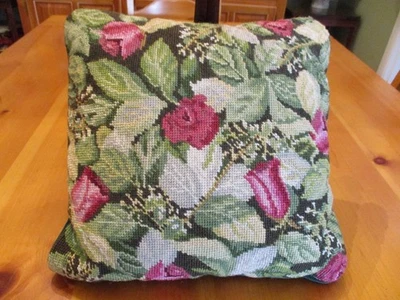 Funda de almohada vintage Imperial Elegance 1991 punta de aguja hojas florales 14" EVC #2 Foto 1 de 4