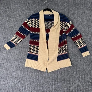 Charlotte Russe Womens M Cardigan Sweater Striped Geometric Y2K Boho Grandpacore - Picture 1 of 9