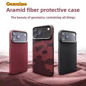 Carbon Fiber Aramid Magnetic Protective Cover Case for iPhone 17 16 Pro Max - Bild 1 von 20