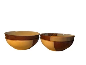 Lot of 4 SANGO AVANTI BROWN 4722 Salad, Cereal, Soup Bowls 7 3/4" - Picture 1 of 3