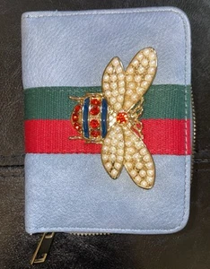 BumbleBee Red/Green Stripe Blue Wallet - Picture 1 of 8