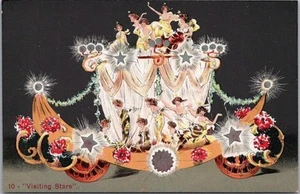 1909 PRIESTS OF PALLAS PARADE Kansas City Postal "10 - ESTRELLAS VISITANTES" Flotador - Imagen 1 de 2