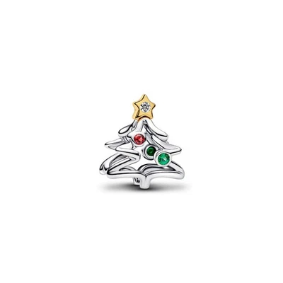 Pandora Charm Weihnachtsbaum Zirkonia Silber 14K Vergoldet 764248C01 - Bild 1 von 4