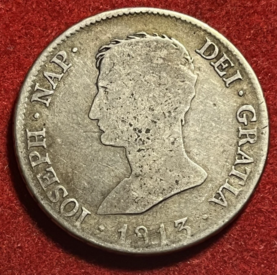 Spain 10 Reales 1813 RN Silver Coin KM#541 T7655a - Image 1 of 2