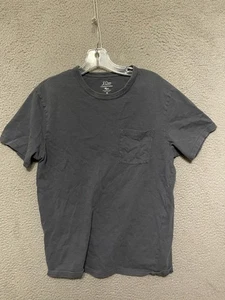 Camicia J Crew maglia tinta in capo taglia media blu manica corta cotone adulto - Foto 1 di 5