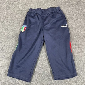 Puma Italy Italia Pants Mens Medium Blue 3/4 Pant Soccer Futbol Training Patch - Picture 1 of 13