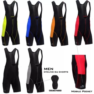 Mens Cycling Bib Shorts Tights Cycle Bicycle Coolmax Anti-Bac Padded All Sizes - Picture 1 of 8