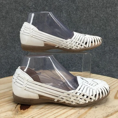 Naturalizer Zapatos Mujer 7 M Gobi Mocasines Sin Cordones Cuero Blanco Tejido Informal Foto 1 de 4